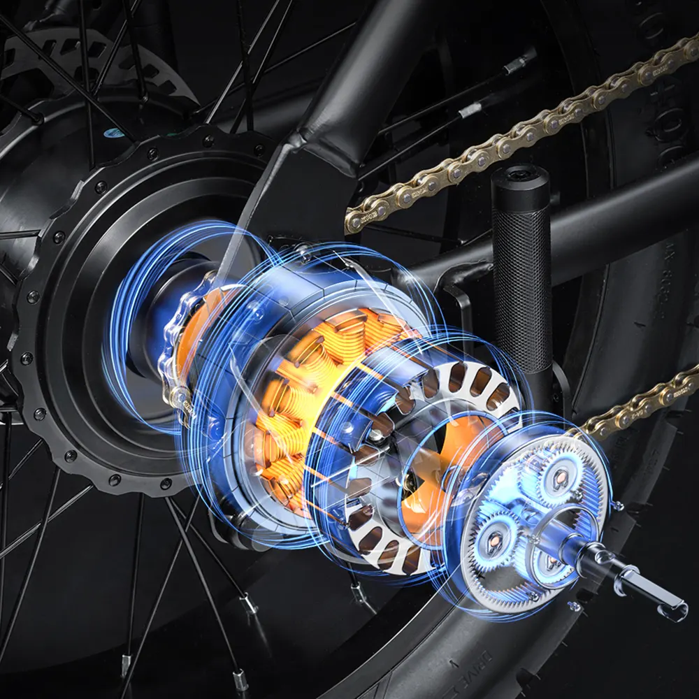 Macfox X7L Elektrische Fatbike Dark Blue – Incl. Spatborden, Slot & Telefoonhouder - Image 5